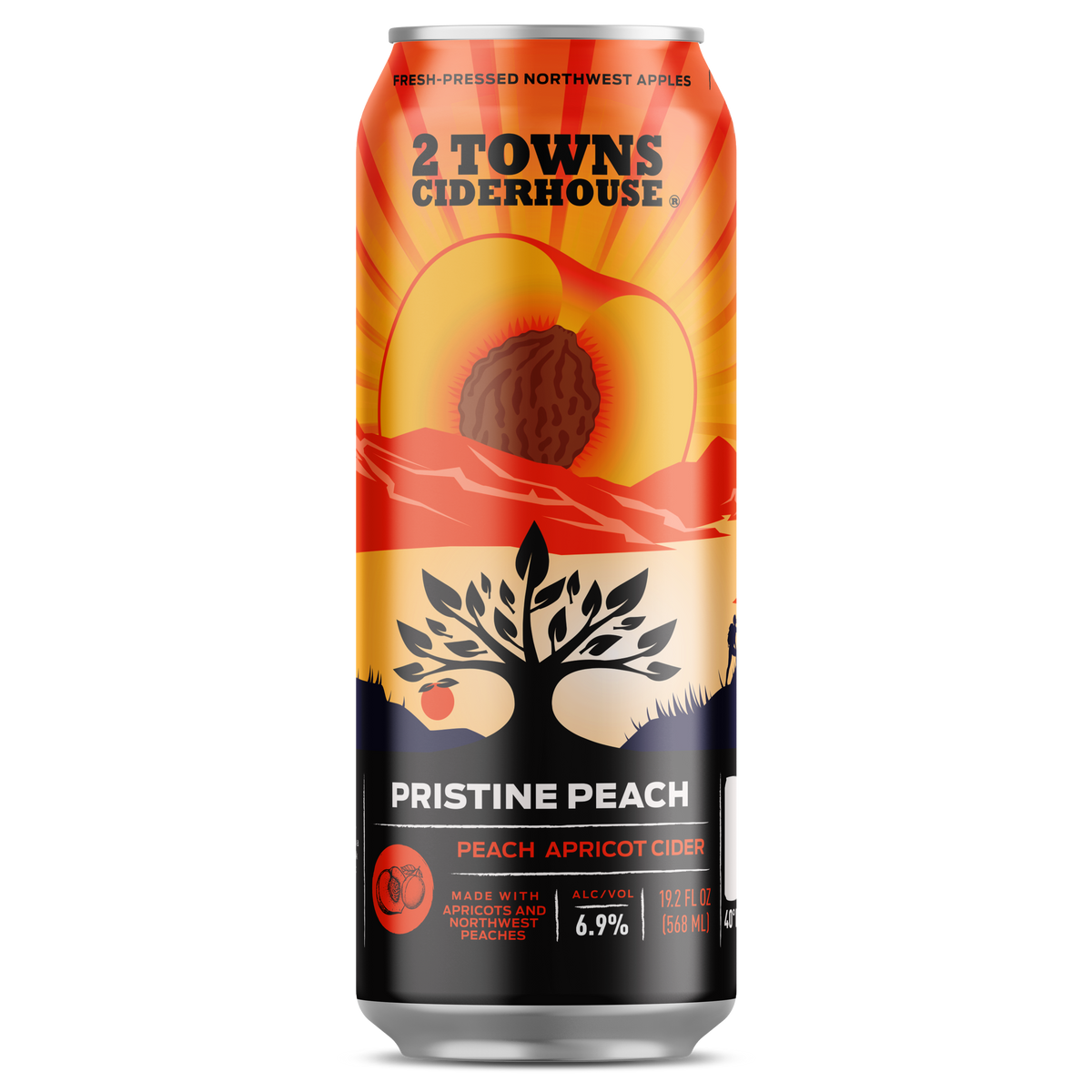 P Peach Pit とSalty tan Can 19.2oz - Pristine Peach – 2 Towns Ciderhouse