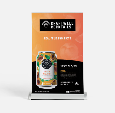 WS - Craftwell Peach Mojito Pull-Up Banner - Table-Top